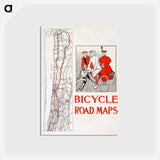 アートポストカード-Bicycle road maps print in high resolution by Edward Penfield - エドワード ペンフィールド Postcard.