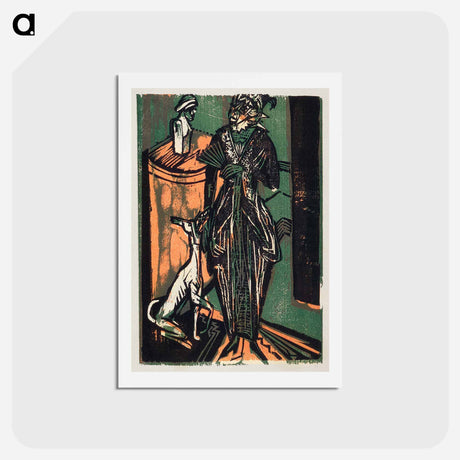 アートポストカード-Catalogue of the exhibition of dresses from the needlework salon of Mrs. Eucken by Ernst Ludwig Kirchner - エルンスト ルートヴィヒ キルヒナー Postcard.