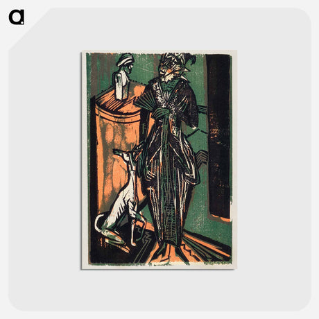 アートポストカード-Catalogue of the exhibition of dresses from the needlework salon of Mrs. Eucken by Ernst Ludwig Kirchner - エルンスト ルートヴィヒ キルヒナー Postcard.