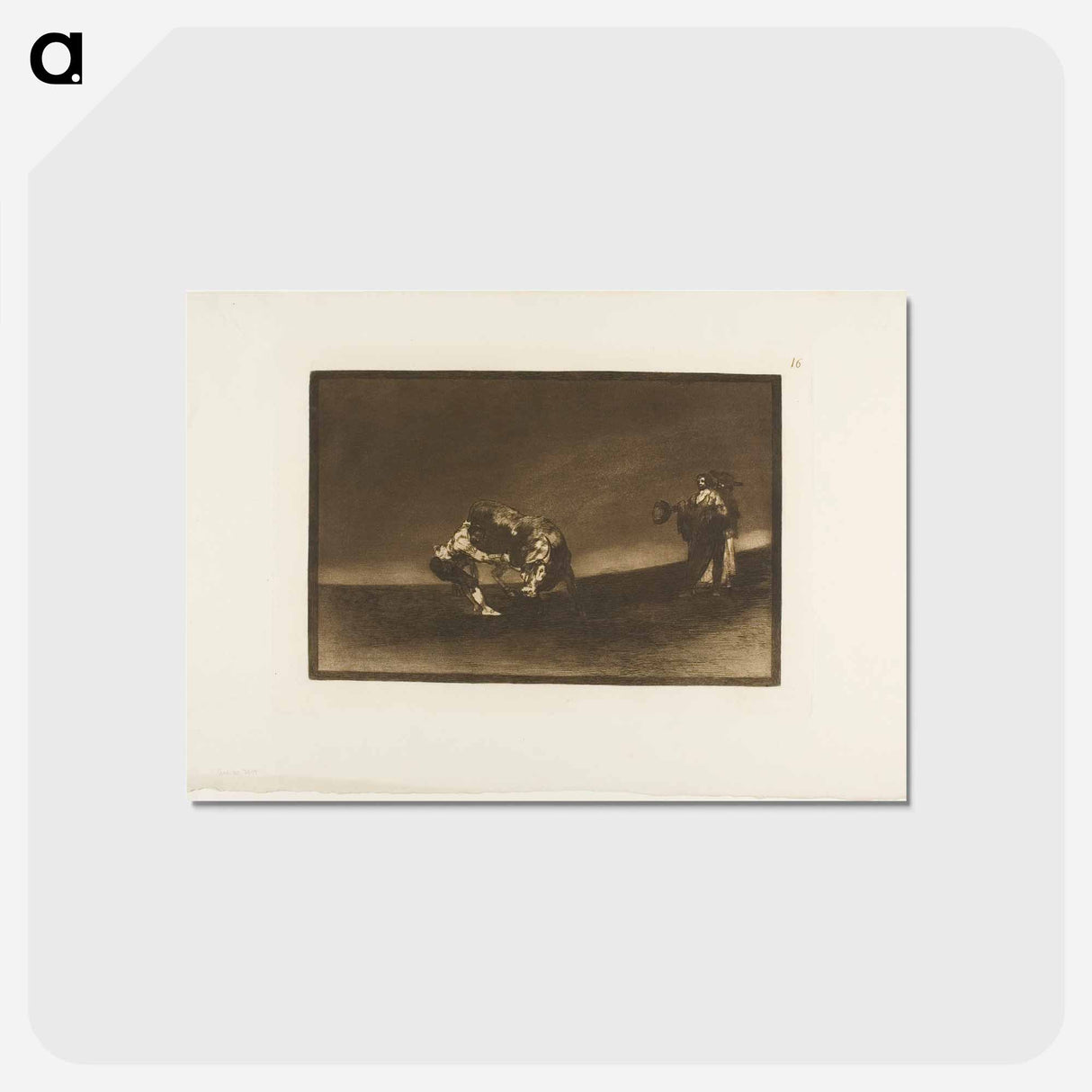 アートポストカード-The Same Man Throws a Bull in the Ring at Madrid - フランシスコ デ ゴヤ Postcard.