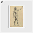 アートポストカード-Male Academy Nude in motion - グスタフ クリムト Postcard.