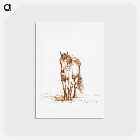 アートポストカード-Standing horse - ジャン ベルナール Postcard.