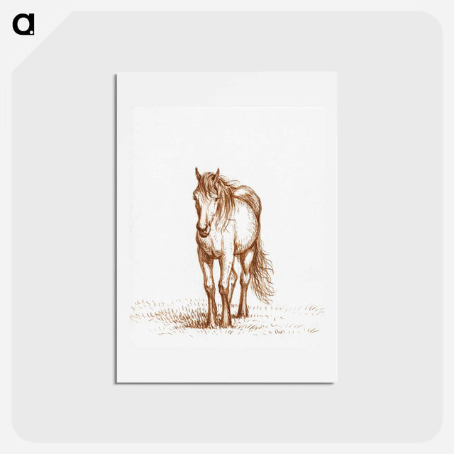 アートポストカード-Standing horse - ジャン ベルナール Postcard.