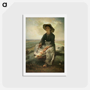 アートポストカード-The Young Shepherdess - ジャン フランソワ ミレー Postcard.