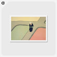 アートポストカード-Path through the fields from Momoyogusa–Flowers of a Hundred Generations - 神坂 雪佳 Postcard.