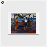 アートポストカード-I Raro Te Oviri (Under the Pandanus) - ポール ゴーギャン Postcard.