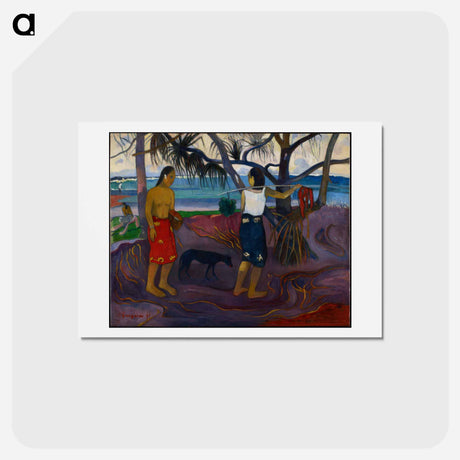 アートポストカード-I Raro Te Oviri (Under the Pandanus) - ポール ゴーギャン Postcard.