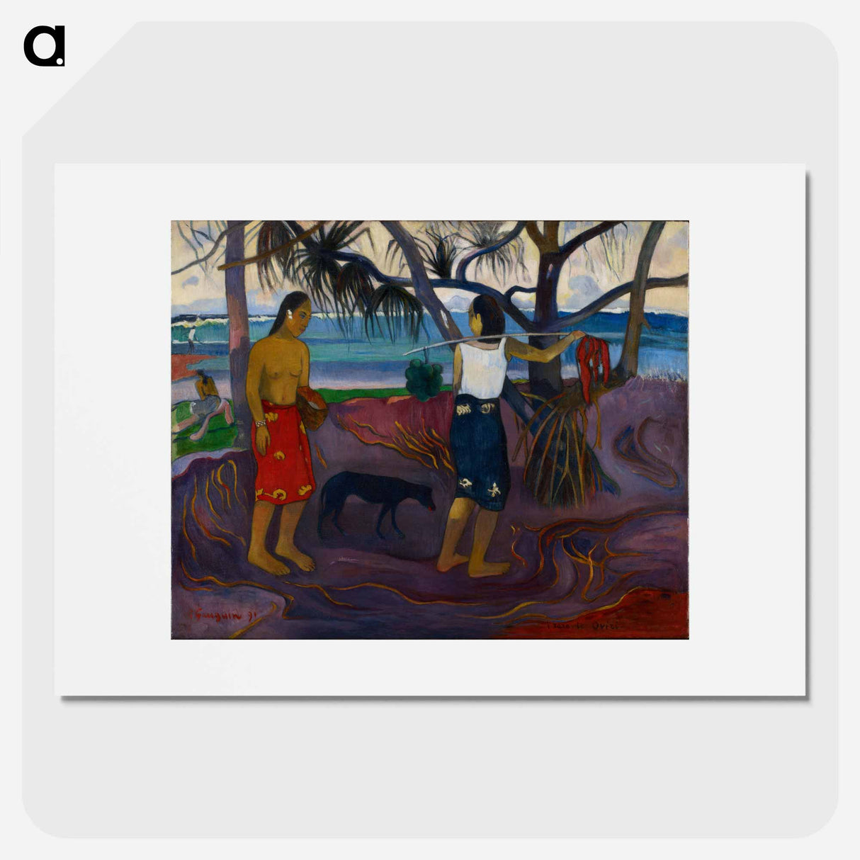 I Raro Te Oviri (Under the Pandanus) - ポール ゴーギャン Poster.