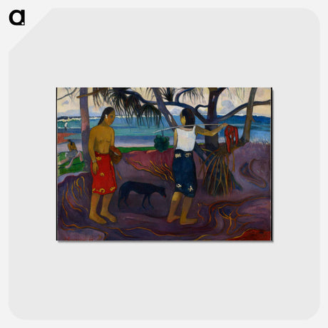 アートポストカード-I Raro Te Oviri (Under the Pandanus) - ポール ゴーギャン Postcard.