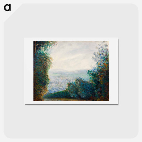 アートポストカード-The Auvers Valley on the Oise River - ピエール オーギュスト ルノワール Postcard.