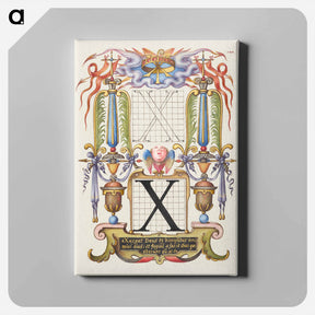 アートパネル-Guide for Constructing the Letter X from Mira Calligraphiae Monumenta
 - 書道のお手本 Canvas.