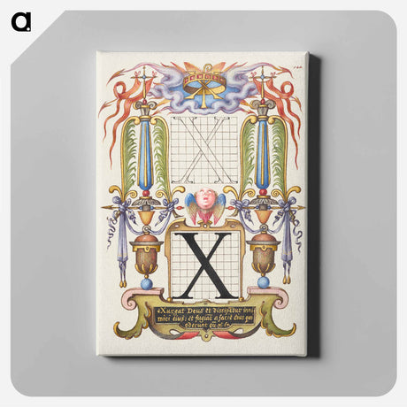 アートパネル-Guide for Constructing the Letter X from Mira Calligraphiae Monumenta
 - 書道のお手本 Canvas.