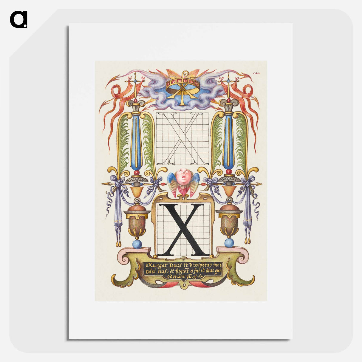 アートポスター-Guide for Constructing the Letter X from Mira Calligraphiae Monumenta
 - 書道のお手本 Poster.