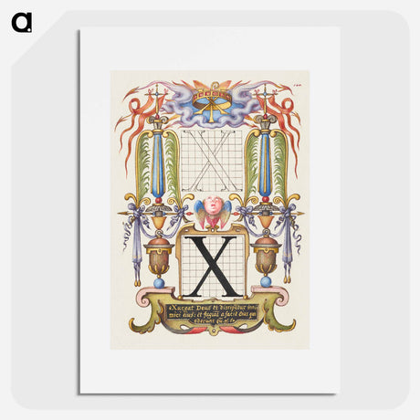 アートポスター-Guide for Constructing the Letter X from Mira Calligraphiae Monumenta
 - 書道のお手本 Poster.