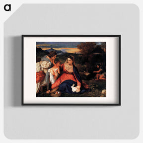 アートポスター-Madonna and Child with St. Catherine and a Rabbit - ティツィアーノ ヴェチェッリオ Poster.
