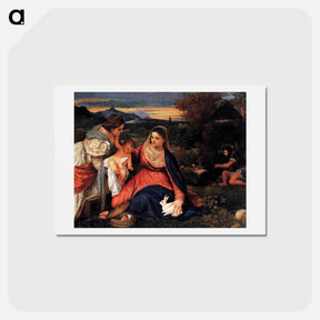 アートポストカード-Madonna and Child with St. Catherine and a Rabbit - ティツィアーノ ヴェチェッリオ Postcard.