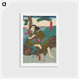 アートポストカード-Actor Ichikawa Danzo V as Heike Nyogo ga Shima from the Play Tairan Suvun Naistensaari
 - 歌川 国貞 Postcard.