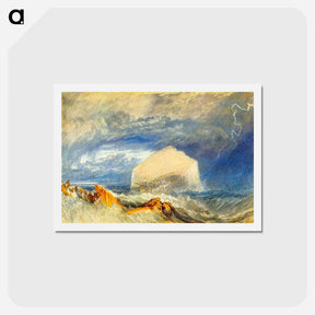アートポストカード-The Bass Rock, for The Provincial Antiquities of Scotland - ウィリアム ターナー Postcard.