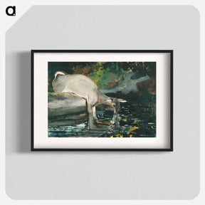 アートポスター-Deer Drinking - ウィンスロー ホーマー Poster.