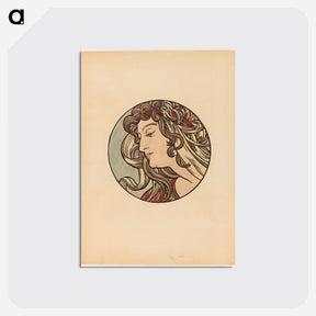 アートポストカード-Stained glass window for the facade of the Fouquet boutique - アルフォンス ミュシャ Postcard.