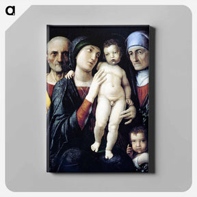 アートパネル-Virgin and Child with St. John the Baptist, St. Zachary and St. Elizabeth - アンドレア マンテーニャ Canvas.