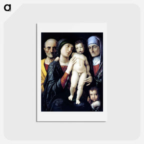アートポストカード-Virgin and Child with St. John the Baptist, St. Zachary and St. Elizabeth - アンドレア マンテーニャ Postcard.