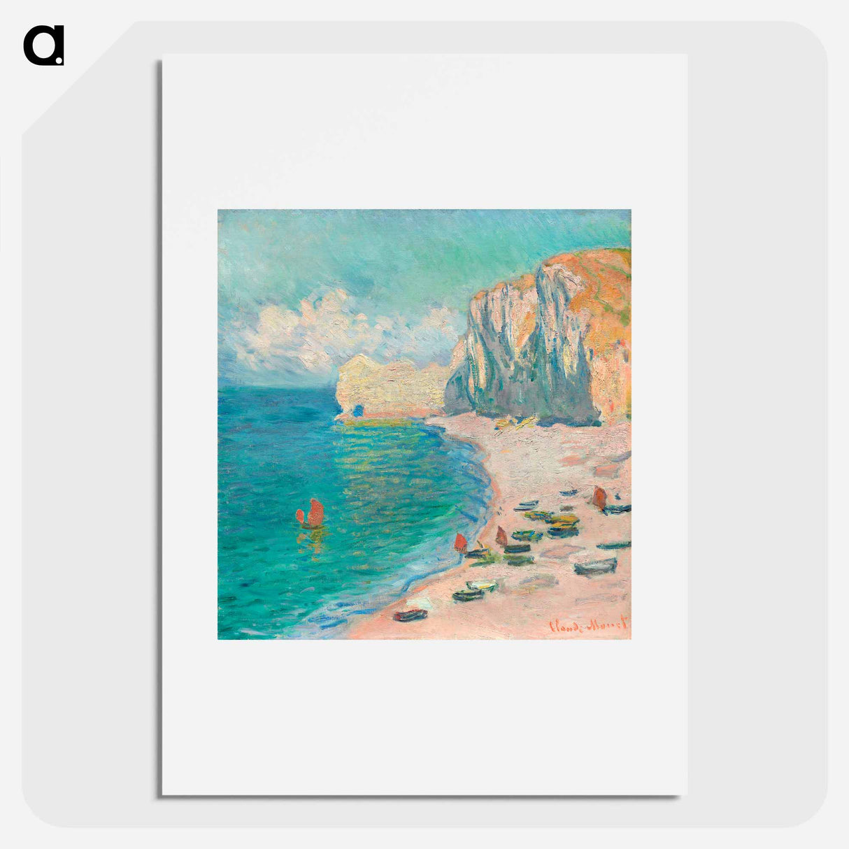 The Beach and the Falaise d'Amont - Claude Monet Poster.