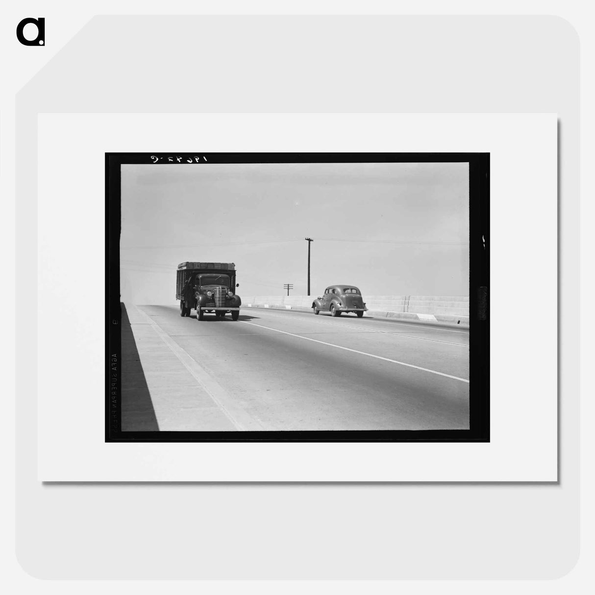 Untitled photo, possibly related to: Between Tulare and Fresno. Overpass on U.S. 99 - ドロテア ラング Poster.