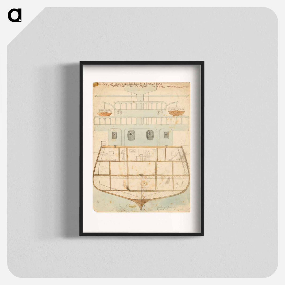 Design for a toy warship - Egon Schiele Poster.