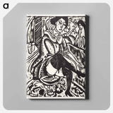 アートパネル-Woman Tying Her Shoe - エルンスト ルートヴィヒ キルヒナー Canvas.