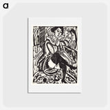 アートポストカード-Woman Tying Her Shoe - エルンスト ルートヴィヒ キルヒナー Postcard.