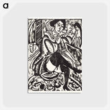 アートポストカード-Woman Tying Her Shoe - エルンスト ルートヴィヒ キルヒナー Postcard.