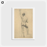 アートポストカード-Male Academy Nude, back view - グスタフ クリムト Postcard.