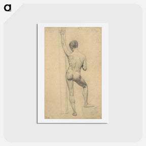 アートポストカード-Male Academy Nude, back view - グスタフ クリムト Postcard.