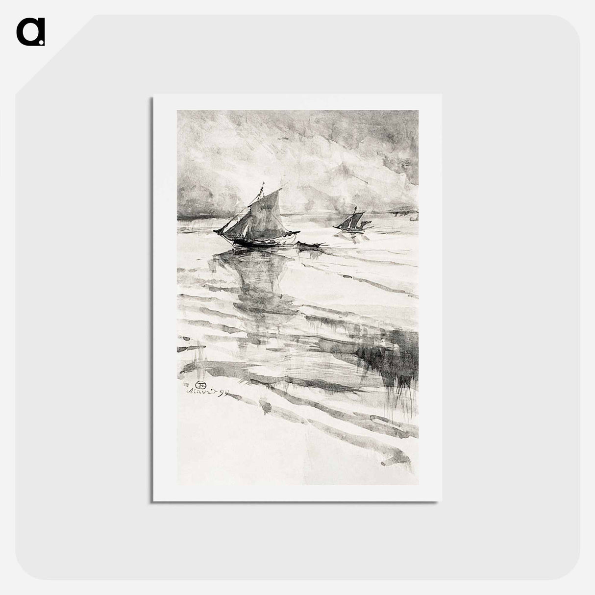 アートポストカード-Sailboats - アンリ ド トゥールーズ ロートレック Postcard.