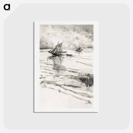 アートポストカード-Sailboats - アンリ ド トゥールーズ ロートレック Postcard.