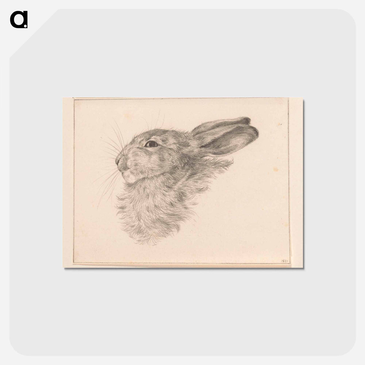 アートポストカード-Kop van een konijn - ジャン ベルナール Postcard.