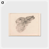 アートポストカード-Kop van een konijn - ジャン ベルナール Postcard.