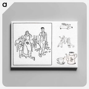 アートパネル-Woodcut icons of a family - ユリー デ フラーハ Canvas.