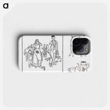 Woodcut icons of a family - Julie de Graag Phone Case.