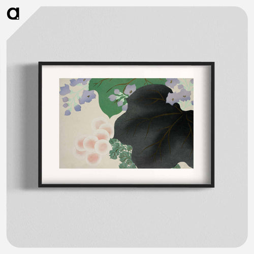 Flowers and leaves from Momoyogusa–Flowers of a Hundred Generations by Kamisaka Sekka - 神坂 雪佳 Poster.