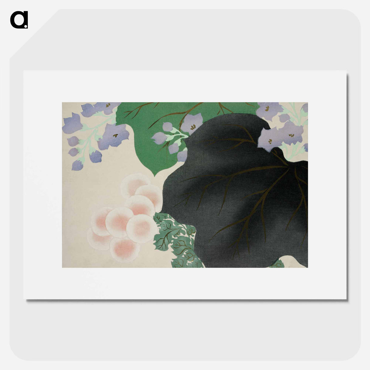 Flowers and leaves from Momoyogusa–Flowers of a Hundred Generations by Kamisaka Sekka - 神坂 雪華 Poster.