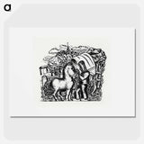 Man with a horse and carriage - レオ ヘステル Poster.