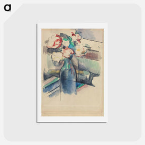 アートポストカード-Roses in a Bottle - ポール セザンヌ Postcard.