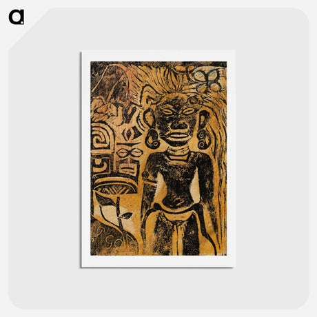 アートポストカード-Tahitian Idol—the Goddess Hina - ポール ゴーギャン Postcard.