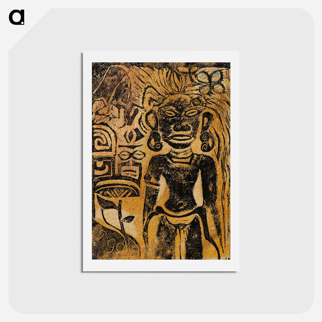 アートポストカード-Tahitian Idol—the Goddess Hina - ポール ゴーギャン Postcard.