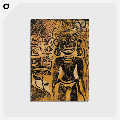 アートポストカード-Tahitian Idol—the Goddess Hina - ポール ゴーギャン Postcard.