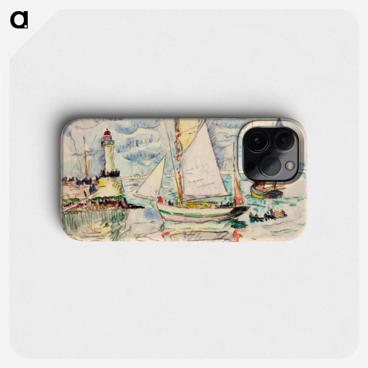 Two fishing vessels off the entrance to Granville harbour - ポール シニャック Phone Case.