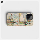 Two fishing vessels off the entrance to Granville harbour - Paul Signac Phone Case.