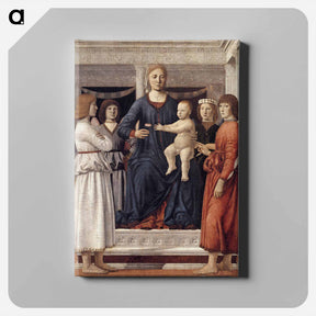 アートパネル-Madonna and Child Attended by Angels - ピエロ デラ フランチェスカ Canvas.